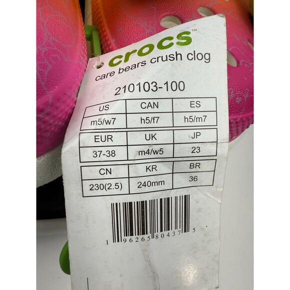 Crocs x Care Bears Crush Clog Rainbow Womens Sz 7 Slip On Platform Clog Sandals - Picture 10 of 12